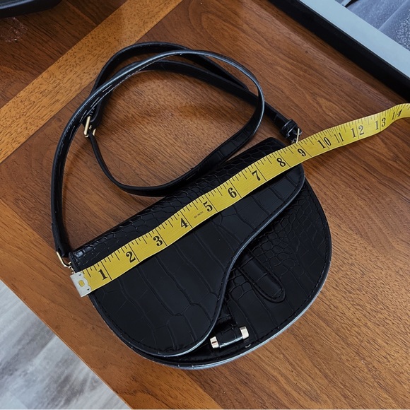 BLACK CROC TEXTURED SADDLE BAG #0261 - Picture 10 of 12